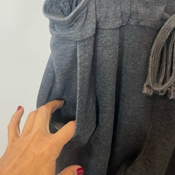 C&C California Jersey Knit Overalls Gray Drawstring Waist Large Pockets - Picture 7 of 10